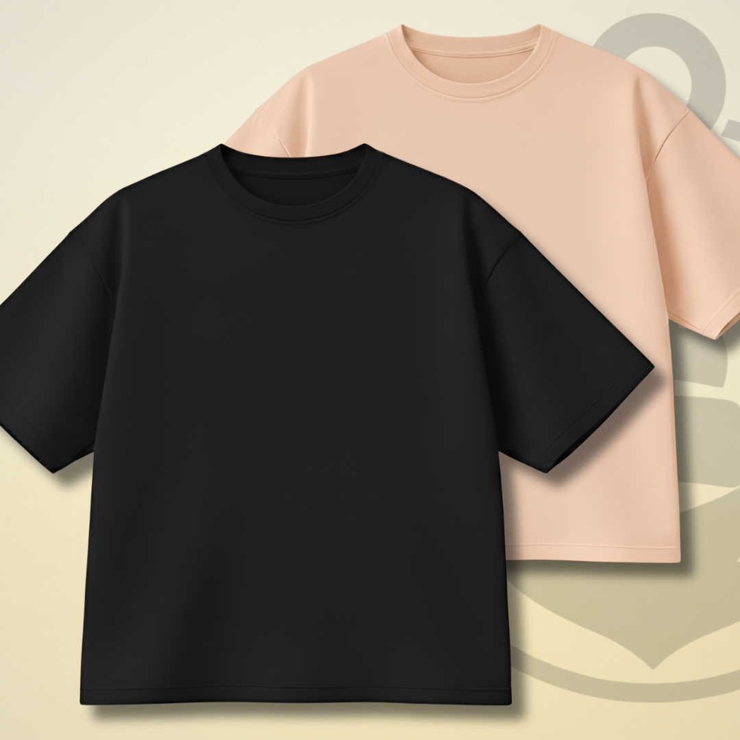 PACK OF 2 PLAIN DROP SHOULDER TEE