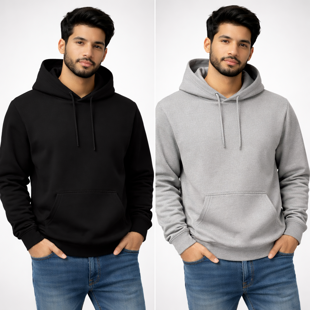 Pack of 2 Black and Gray Hoodies