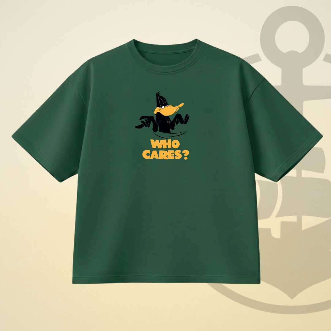 WHO CARES? DAFFY DROP SHOULDER TEE