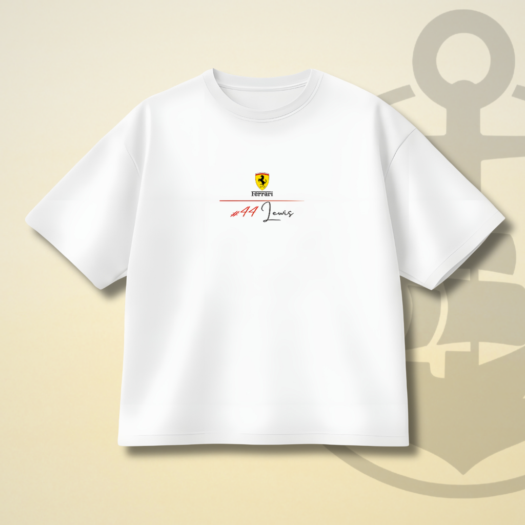 LEWIS HAMILTON FERRARI F1 DROP SHOULDER TEE