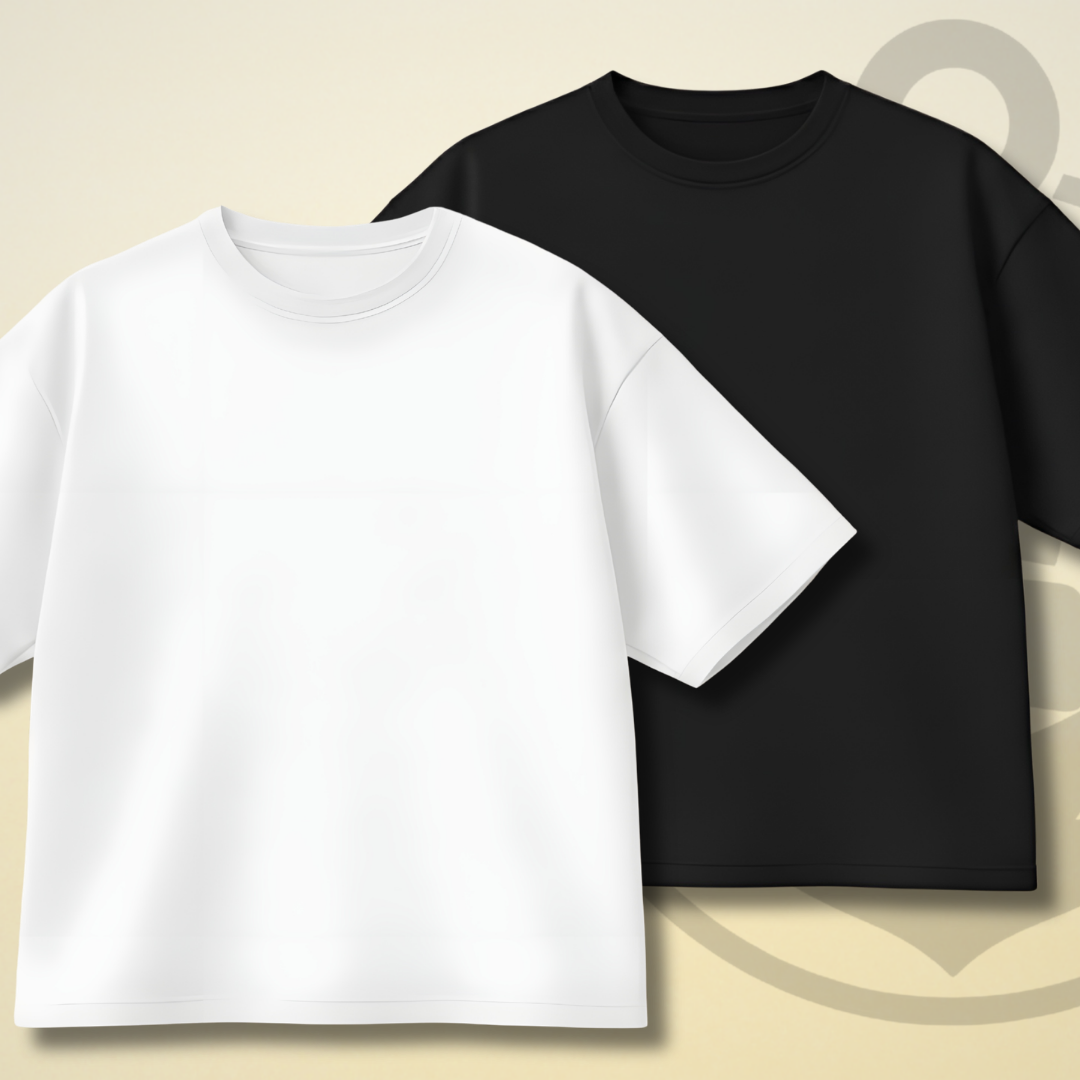 PACK OF 2 PLAIN DROP SHOULDER TEE